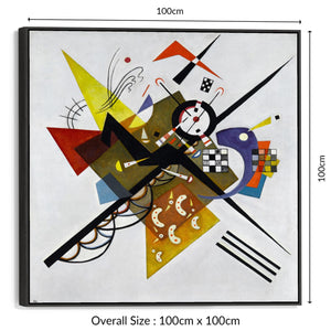 Large Multi Coloured Wassily Kandinsky Abstract Wall Art Framed Canvas Print of On White ii 2 Painting - 100cm x 100cm