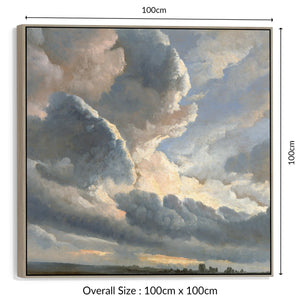 Clouds Landscape Painting Wall Art Framed Canvas Print by Simon Alexandre Clement Denis - 100cm x 100cm