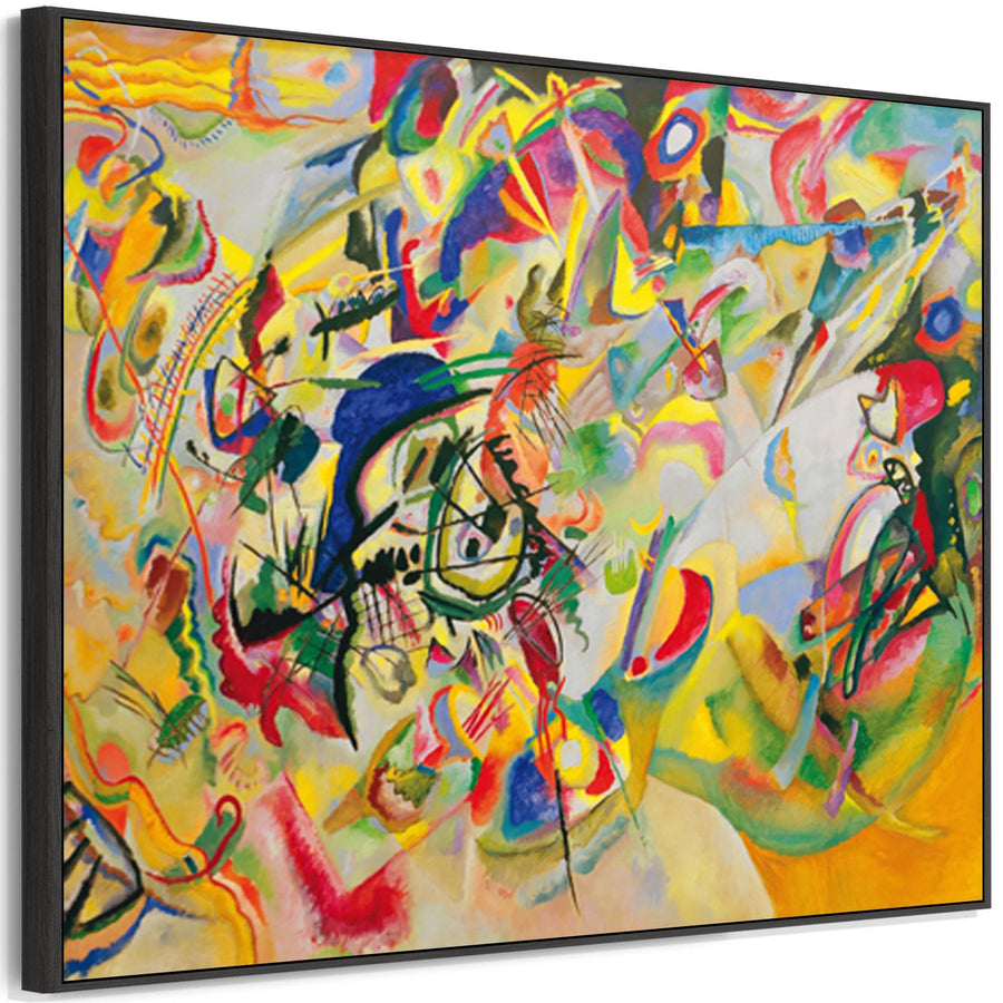 Large Colourful Wassily Kandinsky Abstract Wall Art Framed Canvas Print of Composition no7 Painting