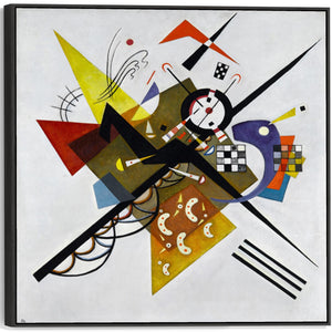 Large Multi Coloured Wassily Kandinsky Abstract Wall Art Framed Canvas Print of On White ii 2 Painting - 100cm x 100cm