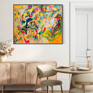 Large Colourful Wassily Kandinsky Abstract Wall Art Framed Canvas Print of Composition no7 Painting