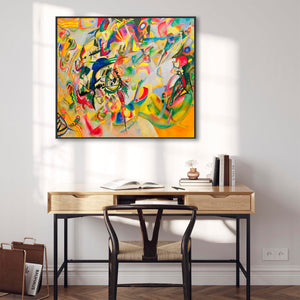 Large Colourful Wassily Kandinsky Abstract Wall Art Framed Canvas Print of Composition no7 Painting