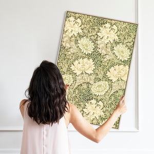 William Morris Floral Canvas Artwork Framed Print Chrysanthemum Flower