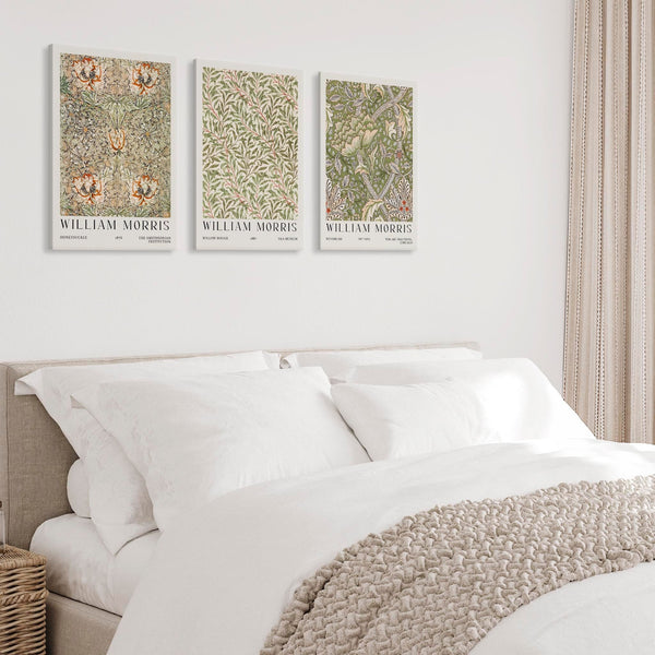 William Morris - Floral Canvas Wall Art Prints - Set of 3 - Ready to Hang