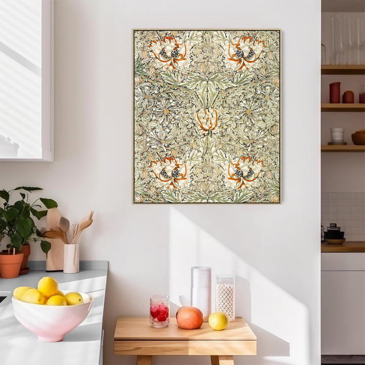 William Morris Artwork Canvas Print Framed Honeysuckle 1876 - FFPob-2641-N-L