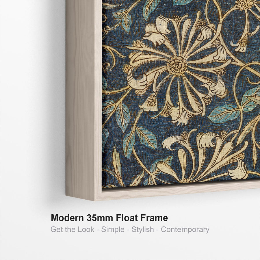 William Morris Wall Art Framed Canvas Print of Famous Honeysuckle Pattern - 100cm x 100cm