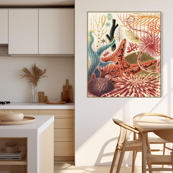 Sea Shells Barrier Reef by William Saville Kent Canvas Framed Wall Art Print