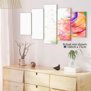 Abstract Multi Coloured Watercolour Brushstrokes Framed Wall Art Print