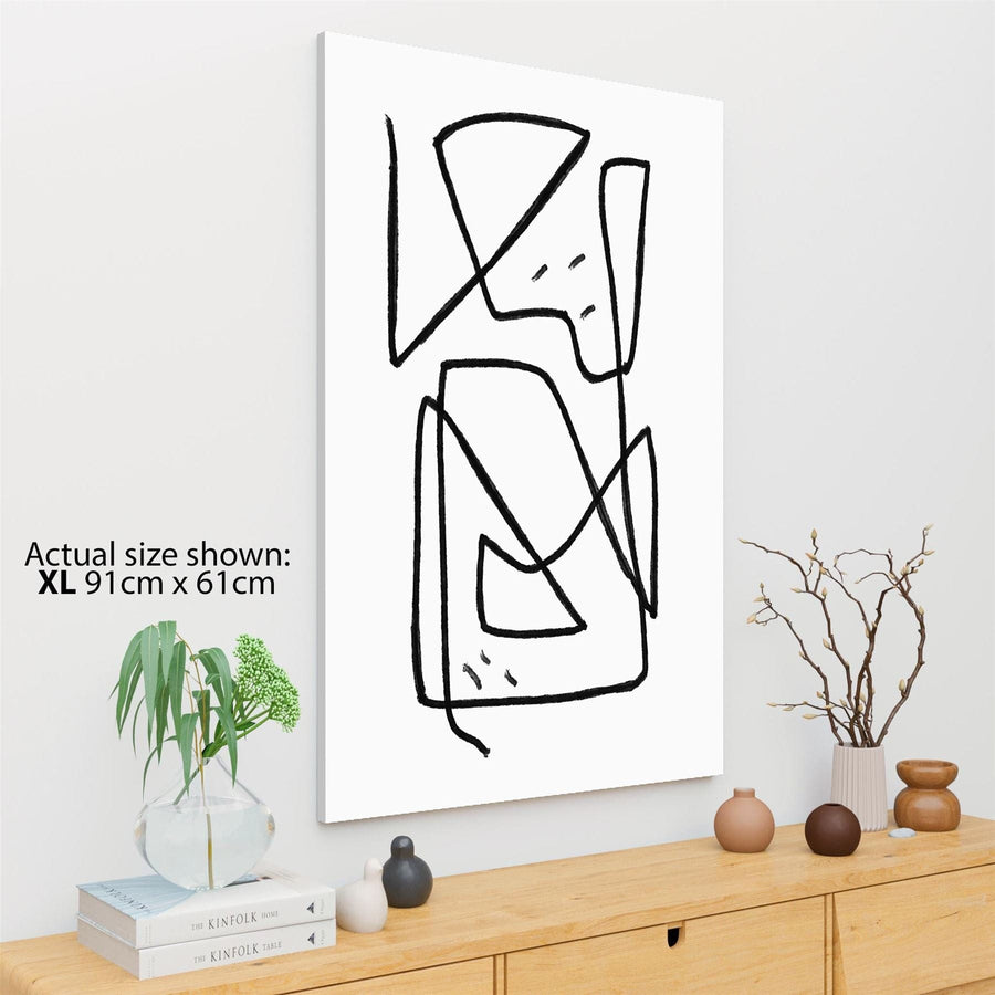 Abstract Black and White Traces Line Art Canvas Art Pictures