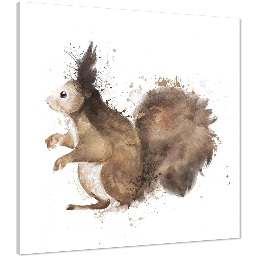 Squirrel Canvas Art Prints - Brown Beige