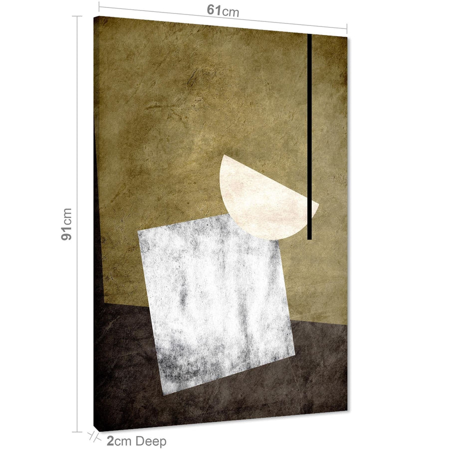 Abstract Taupe Illustration Canvas Wall Art Picture