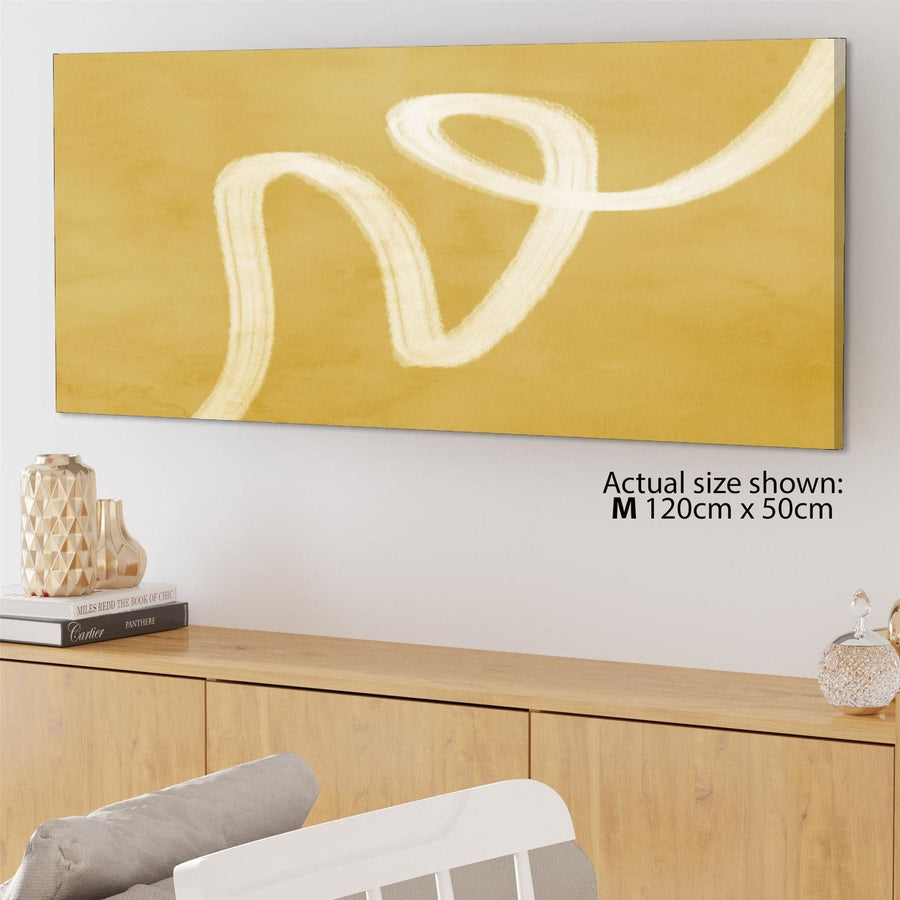 Abstract Mustard Yellow Watercolour Canvas Art Pictures