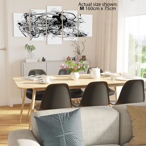 Abstract Black White Jackson Pollock Inspired Style Canvas Wall Art Print