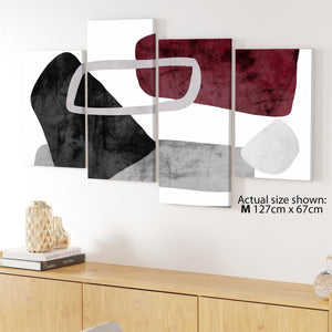 Abstract Red Black and White Painting Framed Wall Art Picture
