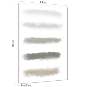 Abstract Grey Blush Pink Brushstrokes Canvas Art Prints