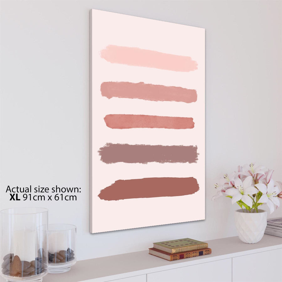 Abstract Blush Pink Brushstrokes Canvas Wall Art Print