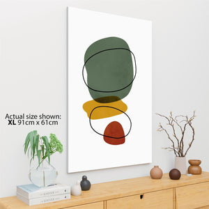 Abstract Yellow Green Red Mid Century Modern Canvas Art Pictures