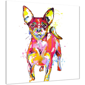 Chihuahua Canvas Wall Art Print - Multi Coloured
