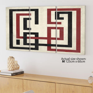 Abstract Red Black & White Graphic Canvas Art Pictures