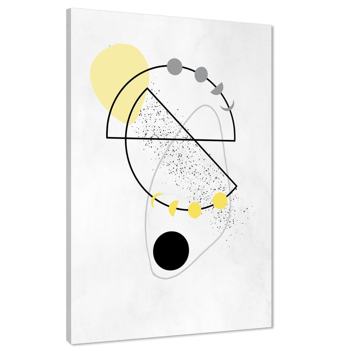 Abstract Yellow Black Design Canvas Wall Art Print - 1RP1265M