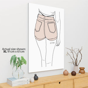 Black and White Pink Fashion Canvas Art Pictures Jeans Shorts - Out of Order2