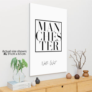 Manchester Canvas Wall Art Picture Cities Black and White