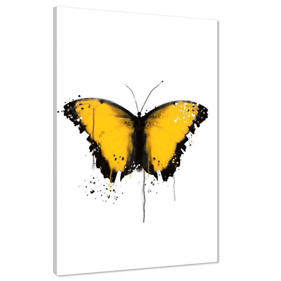 Butterfly Canvas Wall Art Print - Yellow Black