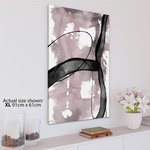 Abstract Blush Pink Black Artwork Framed Wall Art Print