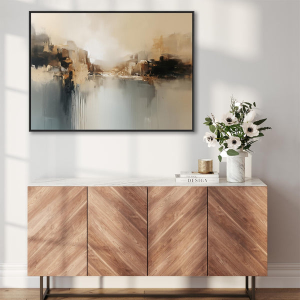 Extra Large Canvas Art Abstract Landscape - Golden Reflection