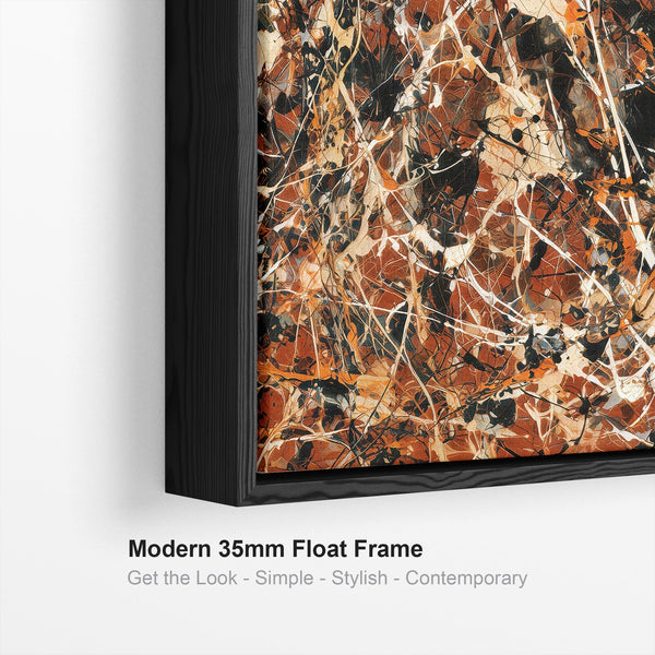 Large Abstract Rust Lounge Art - Framed Canvas for Living Room