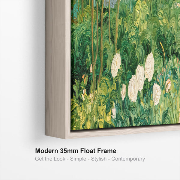 Wide Bedroom Framed Wall Art - Abstract Van Gogh Spring Meadow