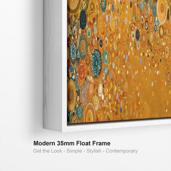 Wide Yellow Abstract Gustav Klimt inspired Kitchen Canvas Art