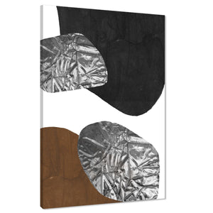 Abstract Brown Black Grey Design Framed Wall Art Print