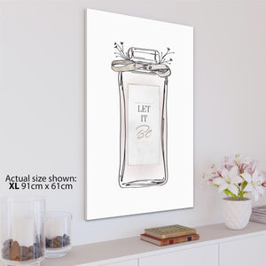Shabby Chic Let it Be Purfume Bottle Framed Wall Art Picture Blush Pink