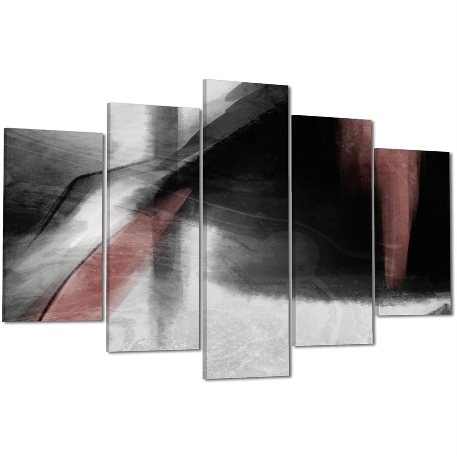 Abstract Black and White Pink Illustration Canvas Art Pictures