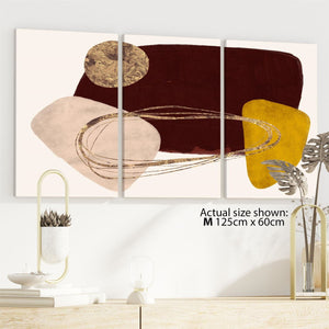 Abstract Maroon Gold Painting Canvas Art Prints