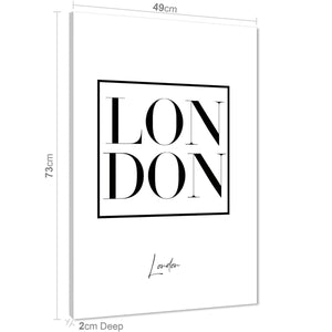 London Canvas Wall Art Print Cities Black and White