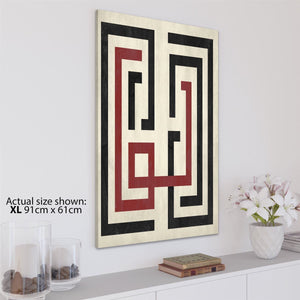 Abstract Red Black & White Graphic Canvas Art Prints