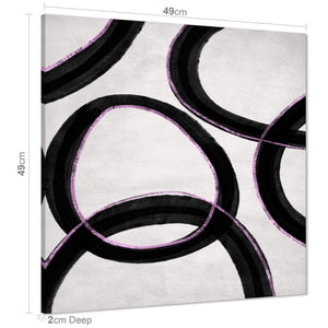 Abstract Black and White Pink Loops Framed Wall Art Print