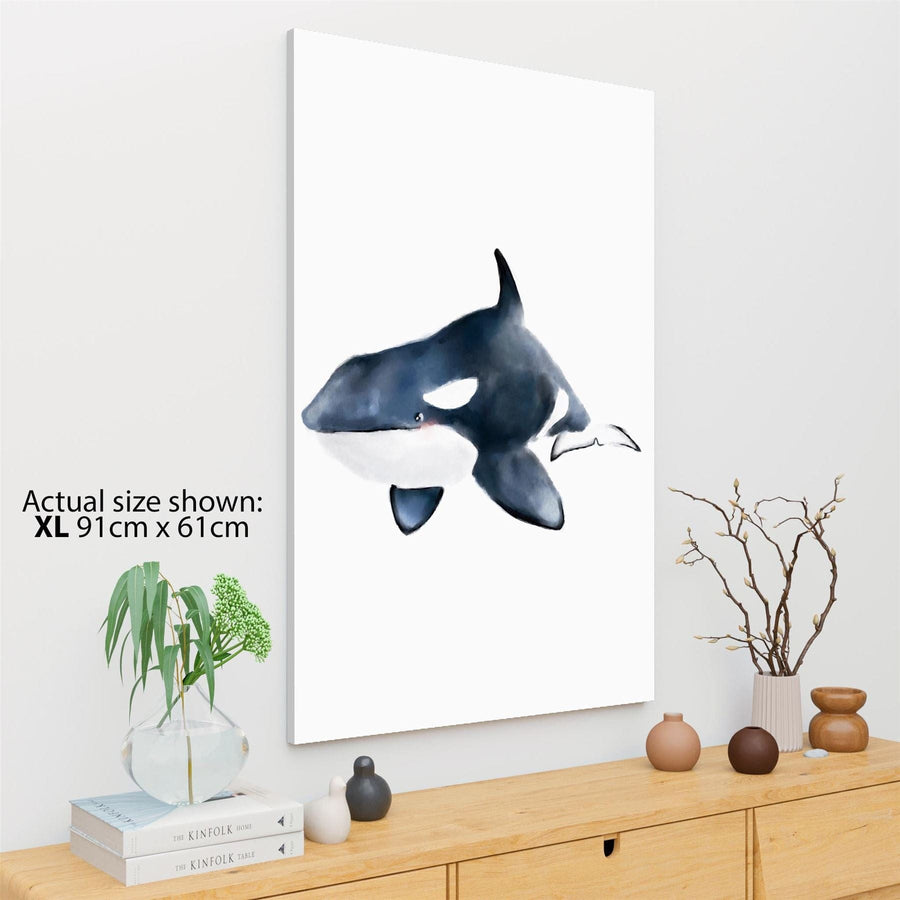 Killer Whale Orca Canvas Art Pictures - Black and White