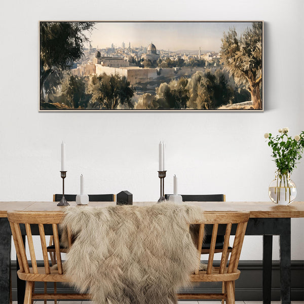 Wide Islamic Framed Wall Art Al Aqsa Qibli Mosque - Jerusalem