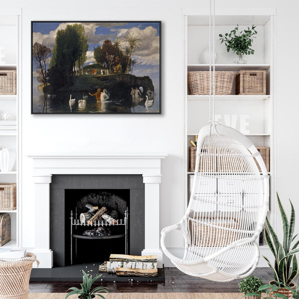Arnold Boecklin Island of Life Framed Artwork Print on Canvas