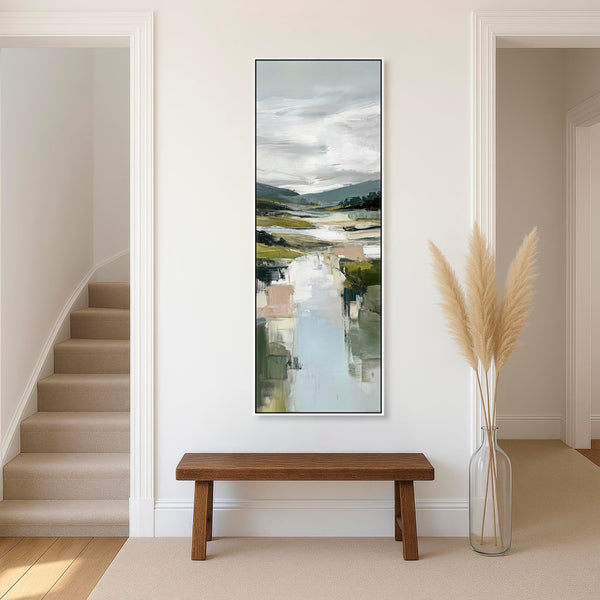 Tall Scottish Highland Wall Art - Narrow Loch Vertical Canvas