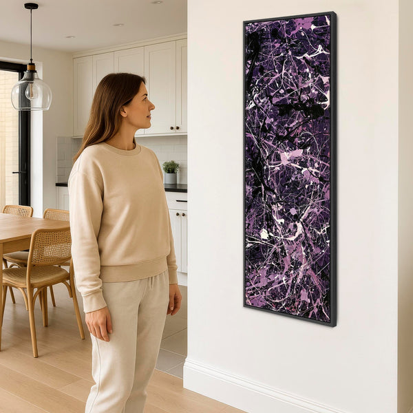 Tall Vertical Framed Purple Wall Art Aubergine Purple Upright