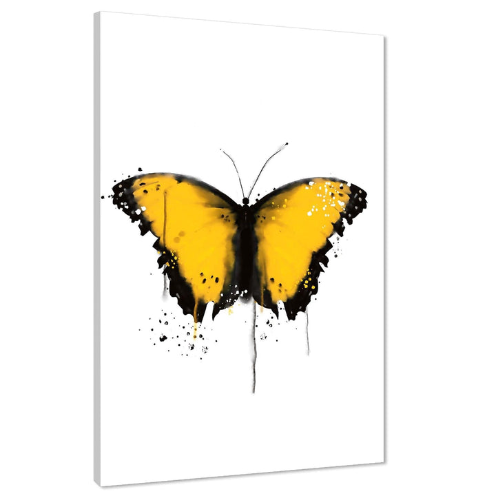 Butterfly Canvas Wall Art Print - Yellow Black - 1RP657M
