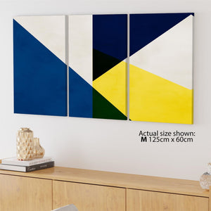 Abstract Yellow Blue Artwork Canvas Art Pictures