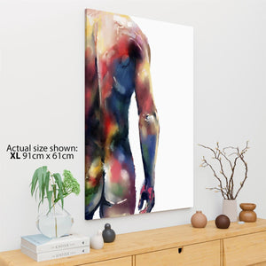 Multi Coloured Figurative Nude Male Drawing Canvas Wall Art Picture
