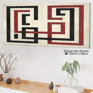 Abstract Red Black & White Graphic Canvas Art Pictures