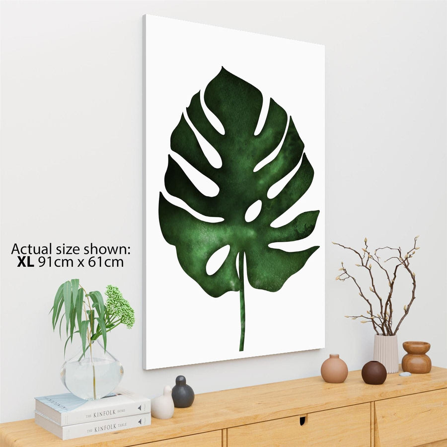 Green Monstera Leaf Floral Canvas Art Pictures