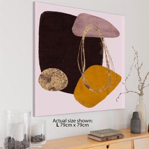 Abstract Pink Brown Graphic Framed Art Prints